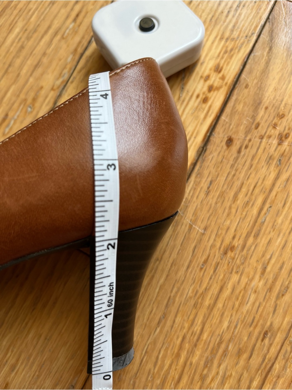Naturalizer Tan Leather Peep-Toe Heels - Picture 5 of 5